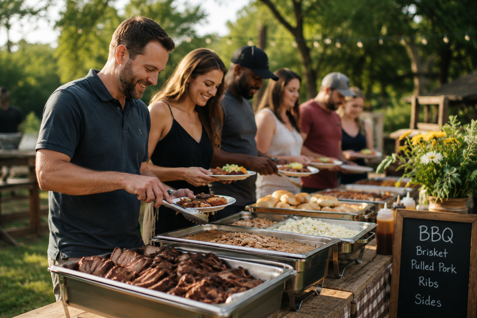 Harvest to Home catering grill and family event